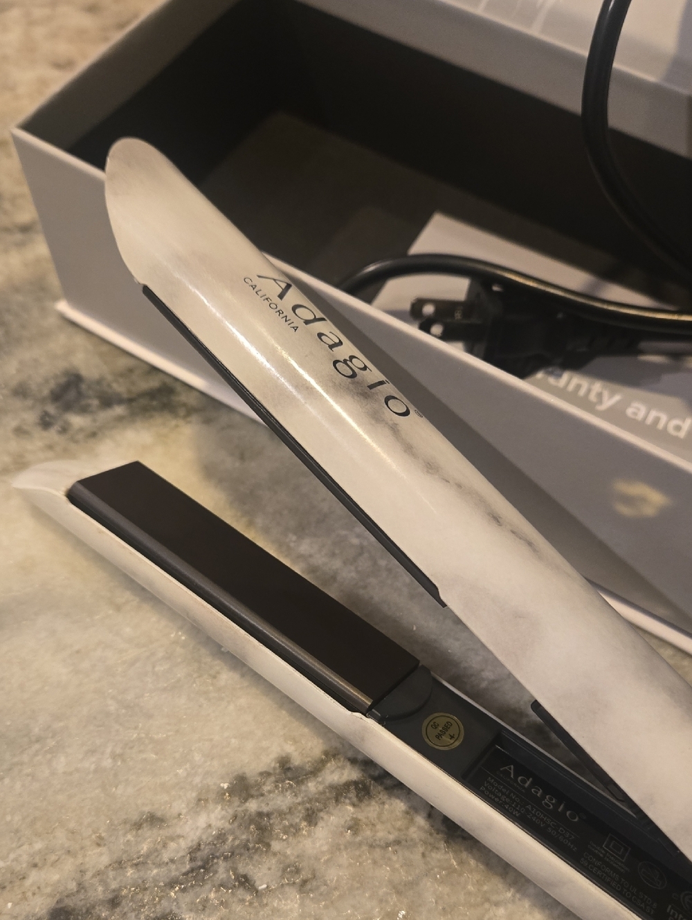 Adagio Ceramic Soft Touch Flat Iron - White